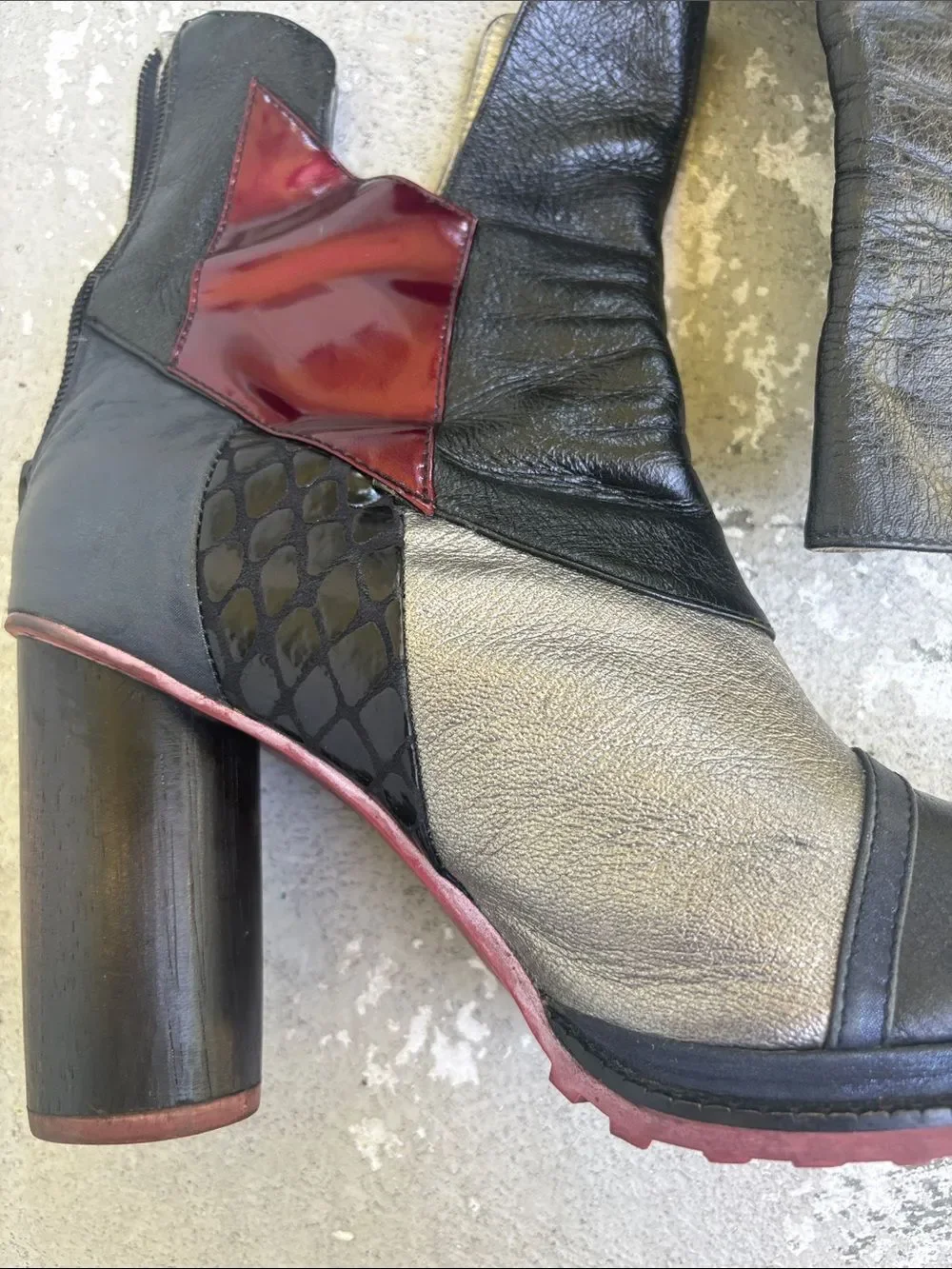 Benedito vintage patchwork leather boots